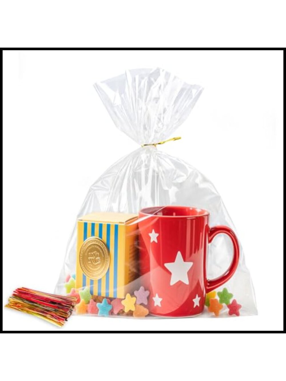 100 Pack Clear Cellophane Treat Bags 8x11 Plastic Gift Bags with Twist Ties